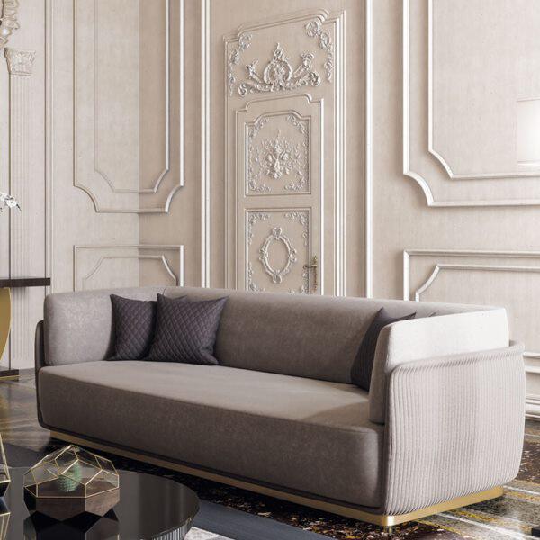 北欧后现代轻奢沙发布艺真皮大小户型简约组合客厅意式风港式样板