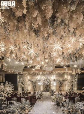 婚QRW庆道具透明星装亚克力海吊灯星灯空胆中吊顶饰星空灯饰