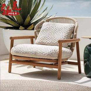北欧室内户具外实木沙发铝合金简约藤酒64944椅别墅台店露家庭院