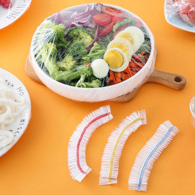 保一次12345678紧性保鲜膜套罩食品级用鲜袋带家松口浴帽式的套碗