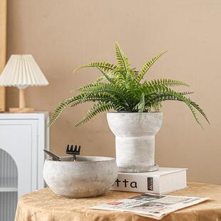 水泥花盆SY124S70带托大盘花盆多肉盆口径植盆栽兰花盆大简约绿植