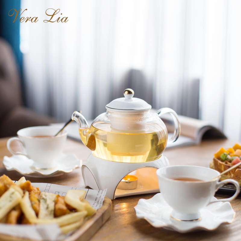 陶瓷欧式花e茶壶蜡烛加热少女北欧英式下午茶水果茶壶花草茶具套