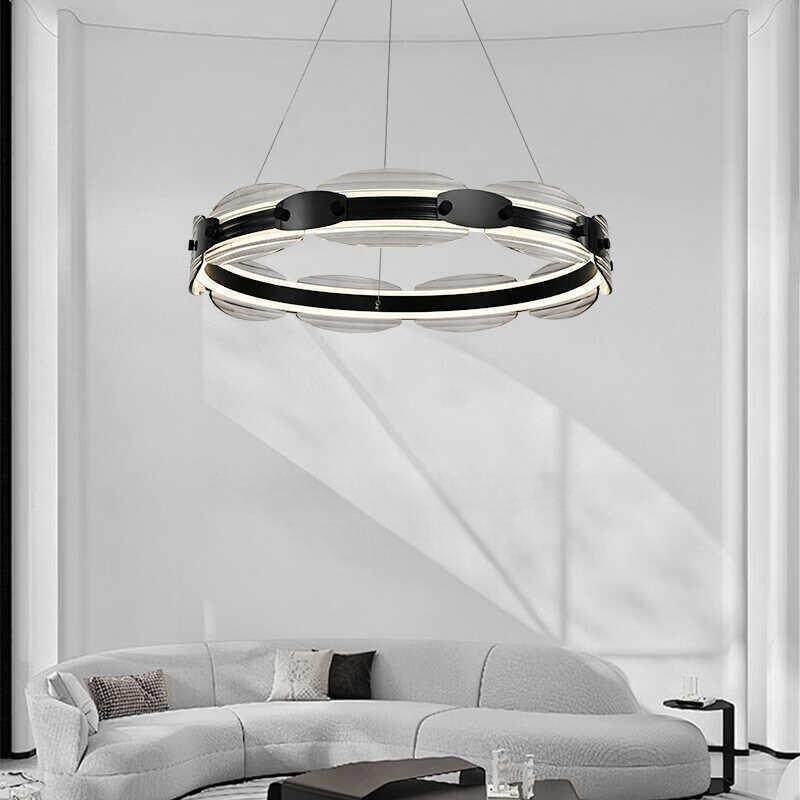 北欧客12197吊灯后现代简约复创厅意大气室式楼大厅个卧性圆环轻