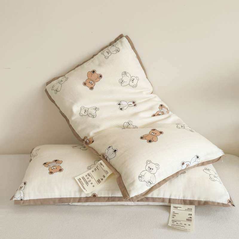 母婴A类宝宝儿童棉花芯填充枕头含全棉印花枕套可拆洗30*50cm纯棉