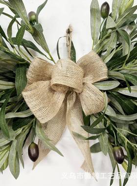 橄榄叶挂花环装饰婚礼装饰YLF家居壁景挂咖横厅场布置仿啡真绿植