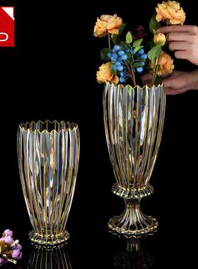 XXSP 欧式大号透明玻璃花瓶现货客厅家用落地花瓶水培插花器