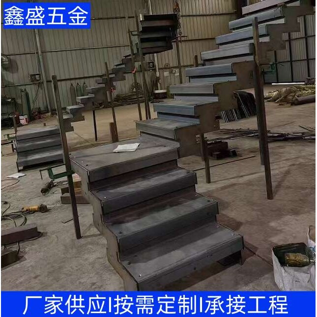 室内玻璃叠加梯堆叠楼梯家用商场别墅阁楼复试钢木安全稳固扶手