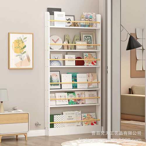 家用实木书架儿童绘本落地展示架多层阅读收纳装饰架杂志架墙上
