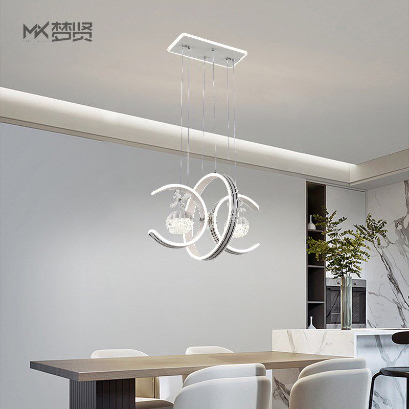 2023新款北欧餐厅吊灯三头现代简约创意个性网红吧台餐桌饭厅灯饰