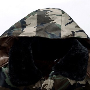 套装 加厚加绒保暖劳保冷库棉衣棉裤 防寒服 迷彩棉袄男冬季 中长款