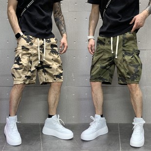 裤 薄款 五分裤 夏季 直筒裤 男潮流宽松工装 透气运动休闲裤 衩 迷彩短裤