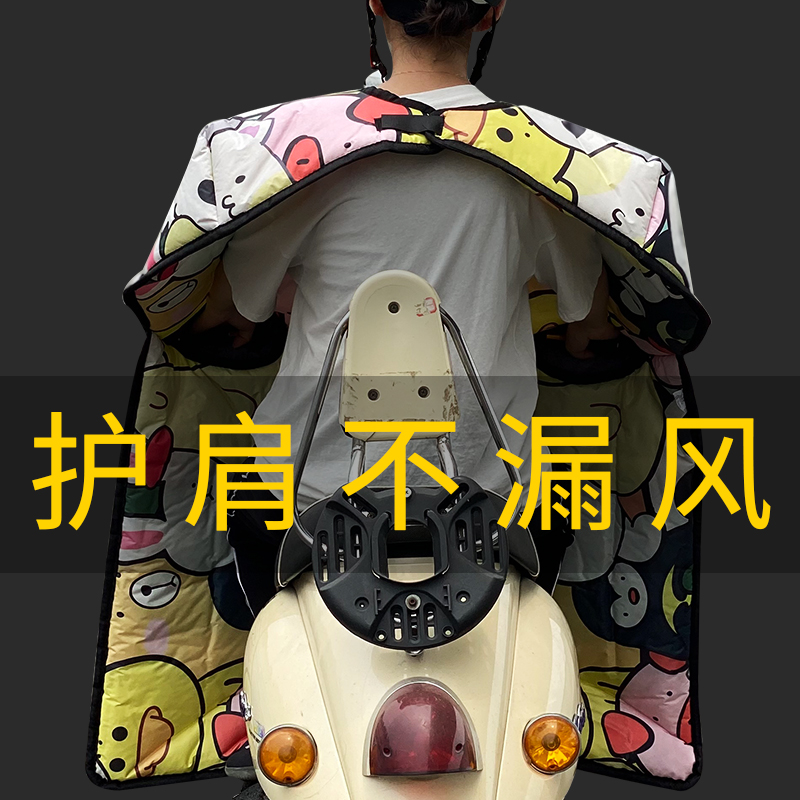 电动车挡风被冬季双面防水小电瓶2021年新款秋季加绒加厚披风冬天