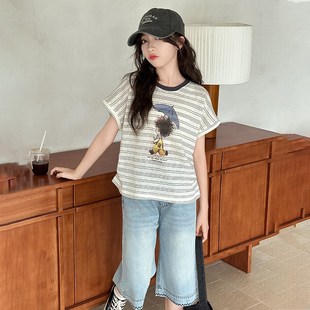 外穿儿童五分裤 2025新款 夏季 12岁女孩中裤 女童牛仔短裤 大童装 夏装