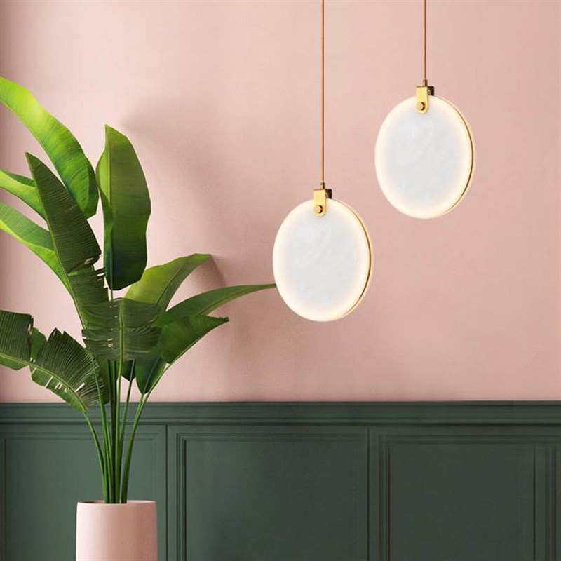 后现代复式楼梯吊灯简约餐厅灯吧台别墅卧室吊灯客厅个性圆环吊灯