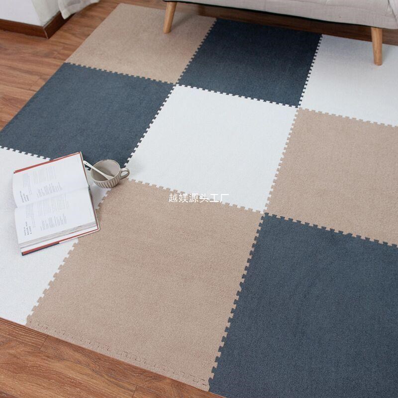 房间地毯卧室少女夏季宝宝拼接方块地全铺榻榻米地板床边