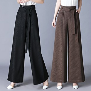 2025垂感爆款 阔腿裤 高腰牛奶丝长裤 显瘦大码 女 夏季 妈妈休闲裤 新款
