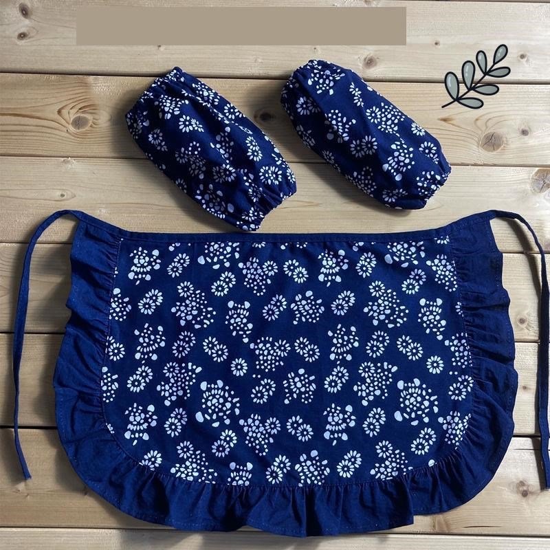 采茶围裙复古民族风围裙小碎花蓝印花布半身围裙幼儿园用舞蹈表演