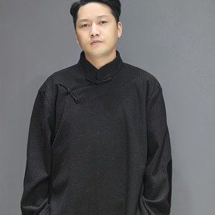 藏式男装春夏装简约大气藏装外套藏服上衣秋装唐装民族风百搭黑色