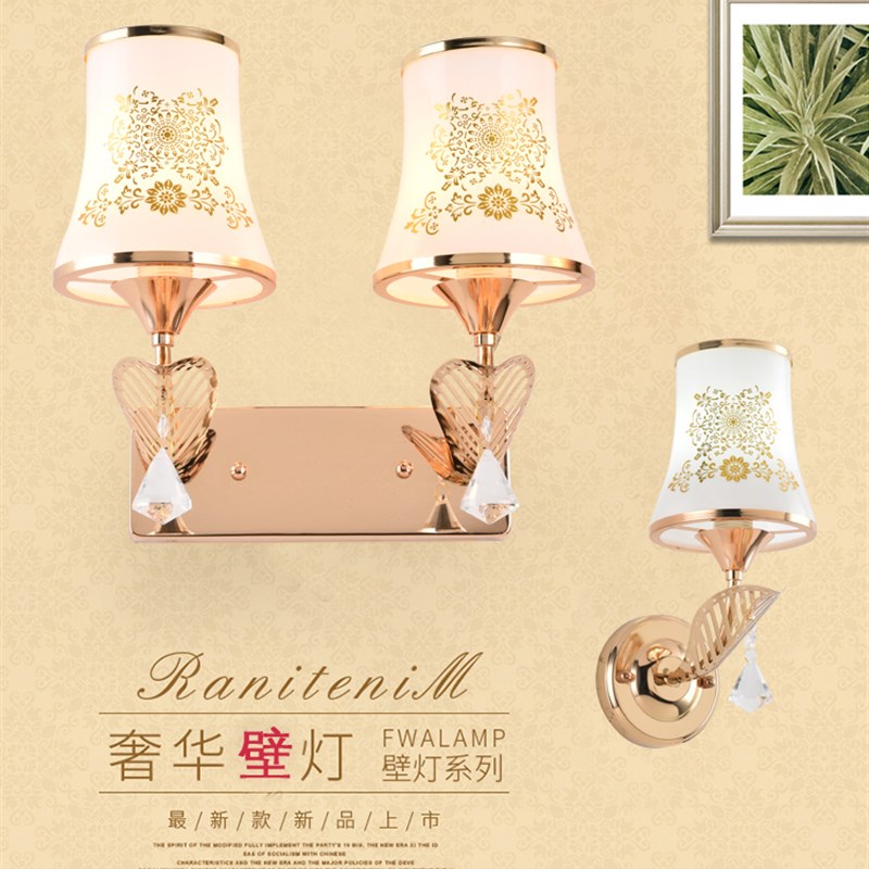 欧式壁灯客厅壁灯水晶壁灯过道墙壁灯卧室床头壁灯电视背景墙壁灯
