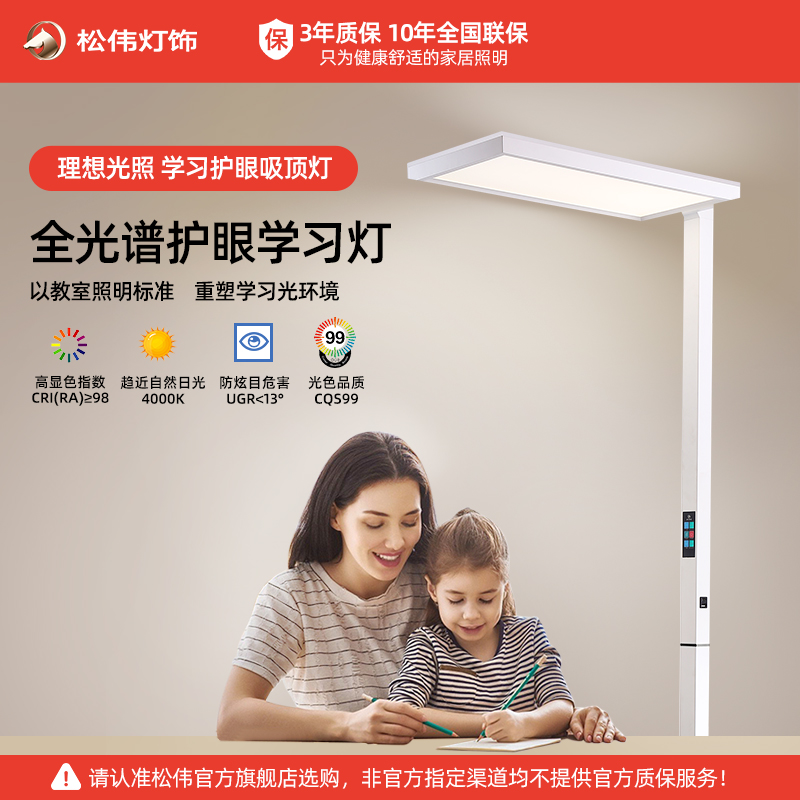 松伟视杰儿童学习护眼台灯小学生书桌插电式宿舍台灯钢琴灯阅读灯