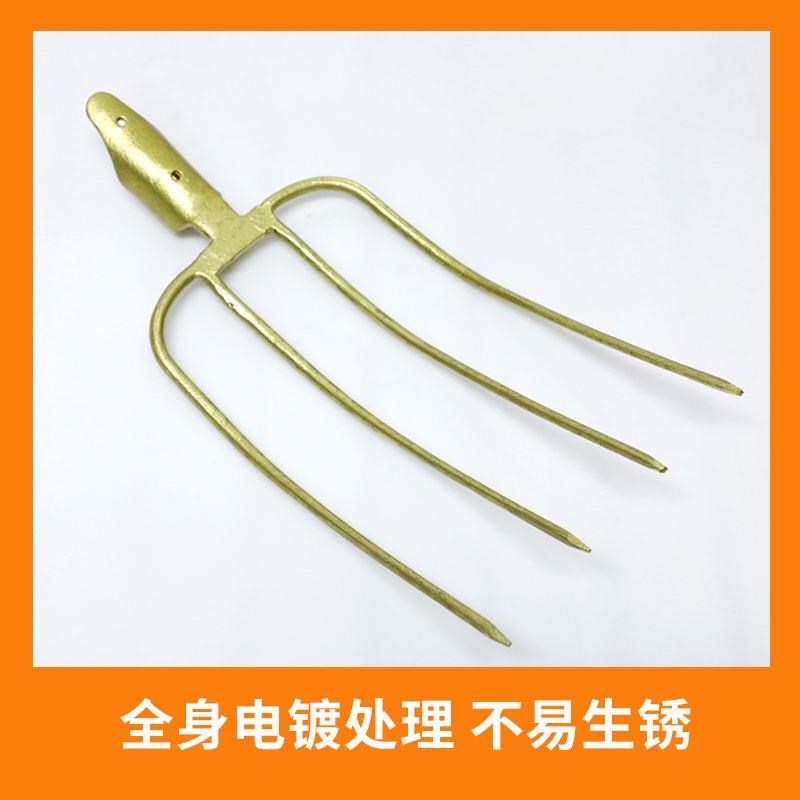 叉子农用钢叉草叉粪叉全钢一体四股叉垃圾三齿铁叉子秸秆叉翻地叉