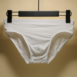 衩薄款 男士 裤 超细U凸薄丝滑透气半透明中腰三角裤 速干夏 冰丝内裤