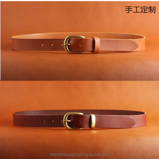 女士头层牛皮手工定制皮带休闲皮带牛仔裤 男士 质保十年 十月