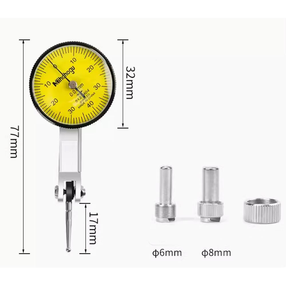 杠百分表0-0.8mm小校表UBC表表仔杆带耳较杠杆表座靠表0.01mm