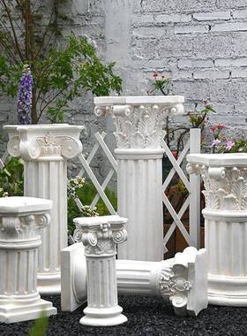 欧式复花盆罗马柱摆件婚庆婚礼道具柱子台底T6201384座古花园院阳