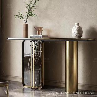 意式 饰玄客关子靠墙极 户玄桌关台643条案端景台艺术极窄厅过道装