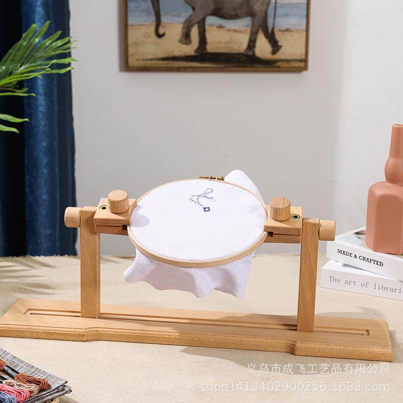 多功能家可调节榉木台式绣架十字绣台式绣架刺绣绣用架用床上刺通