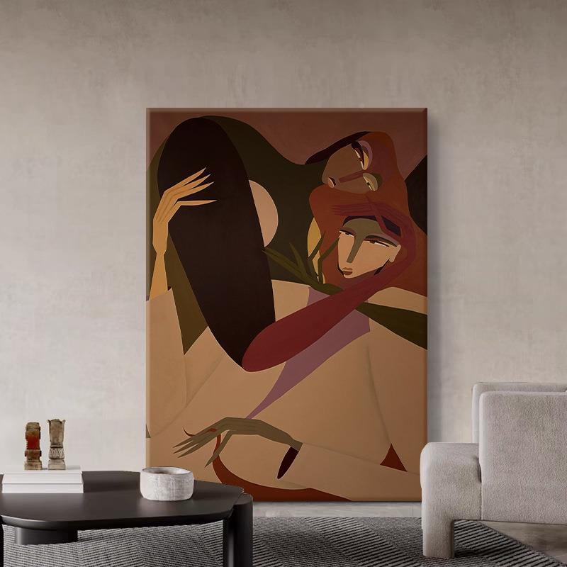 FM883604抽象画人物美厅式客挂画沙背景墙纯手发绘油迎门墙东户玄