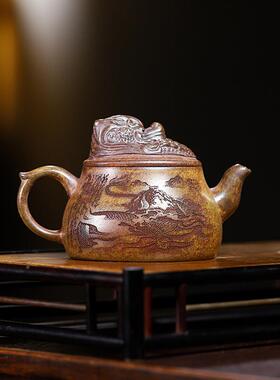 宜原矿高温HLZ柴烧紫壶款砂全手兴工龙啸直播爆茶壶茶具