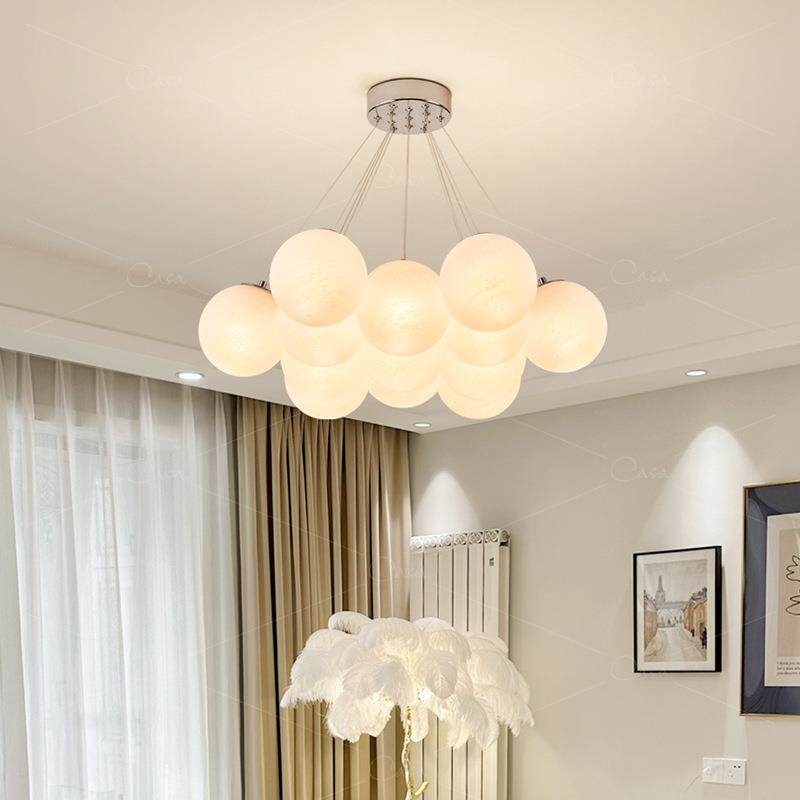 星球吊灯客厅主灯奶油风魔豆餐厅48522球卧室儿童气房梦灯幻月球c