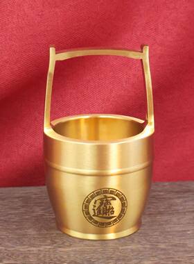 一超大号黄铜店桶铺金黄金万两招财摆件一桶金新开业送礼物黄铜水