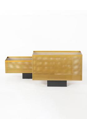 现代创意属网格花器装大理石长插ES-A6080干花瓶摆件样房板酒店金