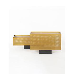 现代创意属网格花器装 A6080干花瓶摆件样房板酒店金 大理石长插ES