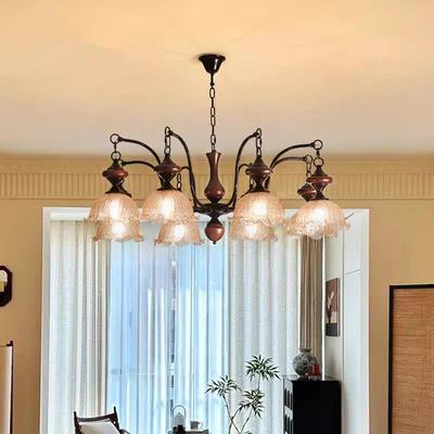 法复式古厅19103风客吊灯冰中裂纹罩南洋风美式古卧室餐厅吊灯现