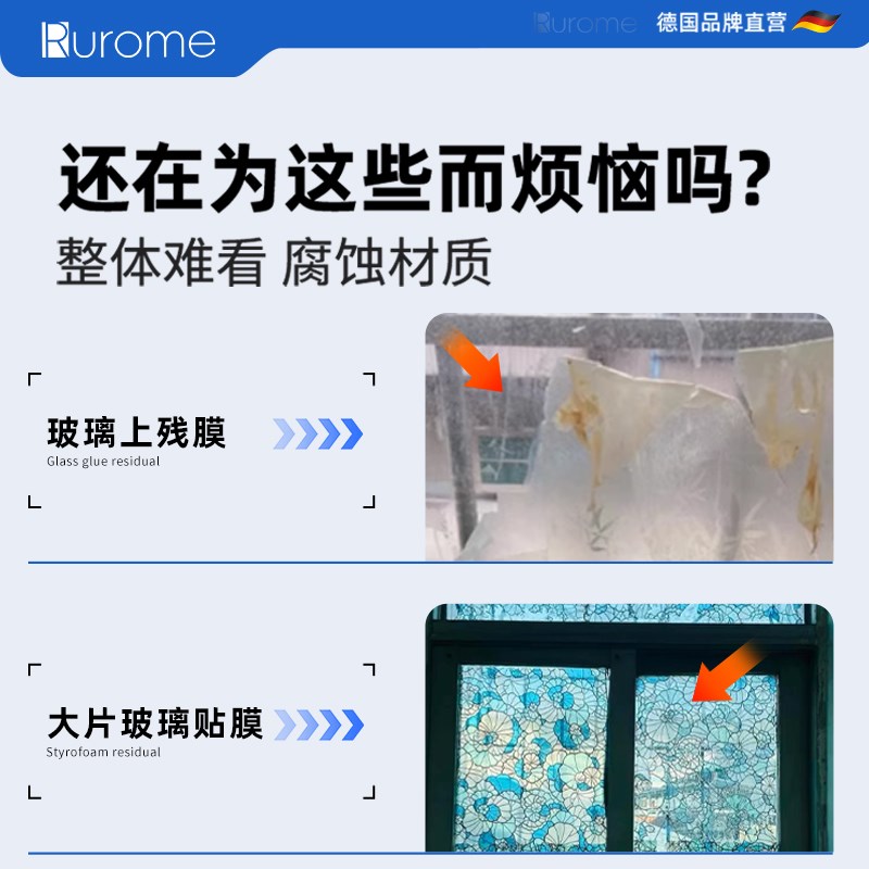 窗户玻璃膜除胶剂强力清除玻x璃贴纸隔热膜磨砂旧膜除膜剂去胶神
