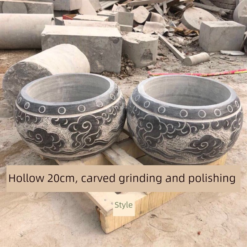 石雕青石柱顶石 柱墩底座石墩子 垫基石石墩柱皮圆墩空Y心石柱础