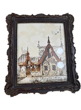 法式中古ZXW156A-花相框欧式复古树脂挂双层浮雕油画框雕背景墙装