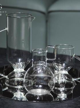 晶淳PX00511人工吹制灯工高硼硅透用摆件玻璃水酒装具套装明家样