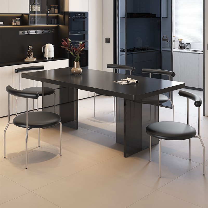 悬浮款岩板餐桌椅25年新款小y户型家用现代简约高级感亚克力饭桌