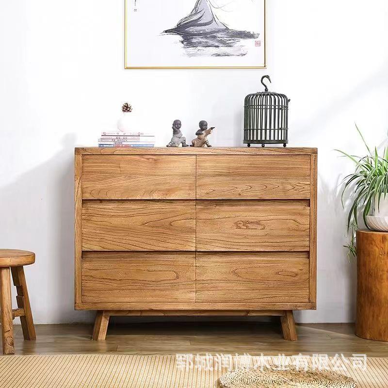 老榆木六斗柜实木复古抽屉柜子餐边柜卧室客厅储物柜子置物收纳柜