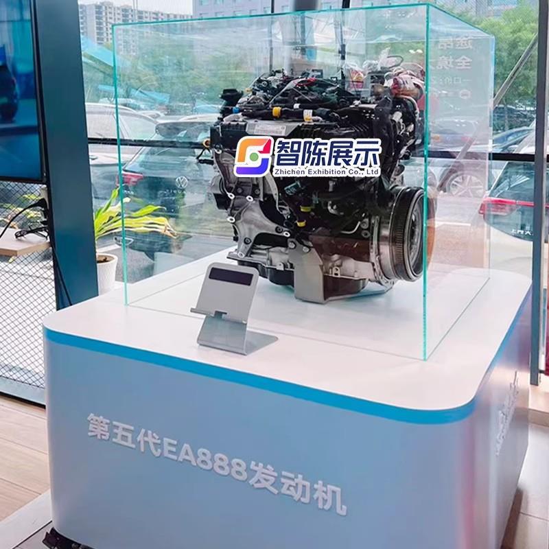 上汽大众ea888发动机展示柜上汽大众4s店第五动机展示台货架