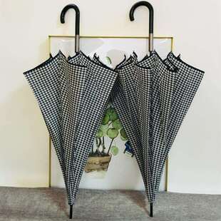 千鸟格经典创意阿波罗拱形伞英伦风格半自动长弯钩雨伞男女长柄伞