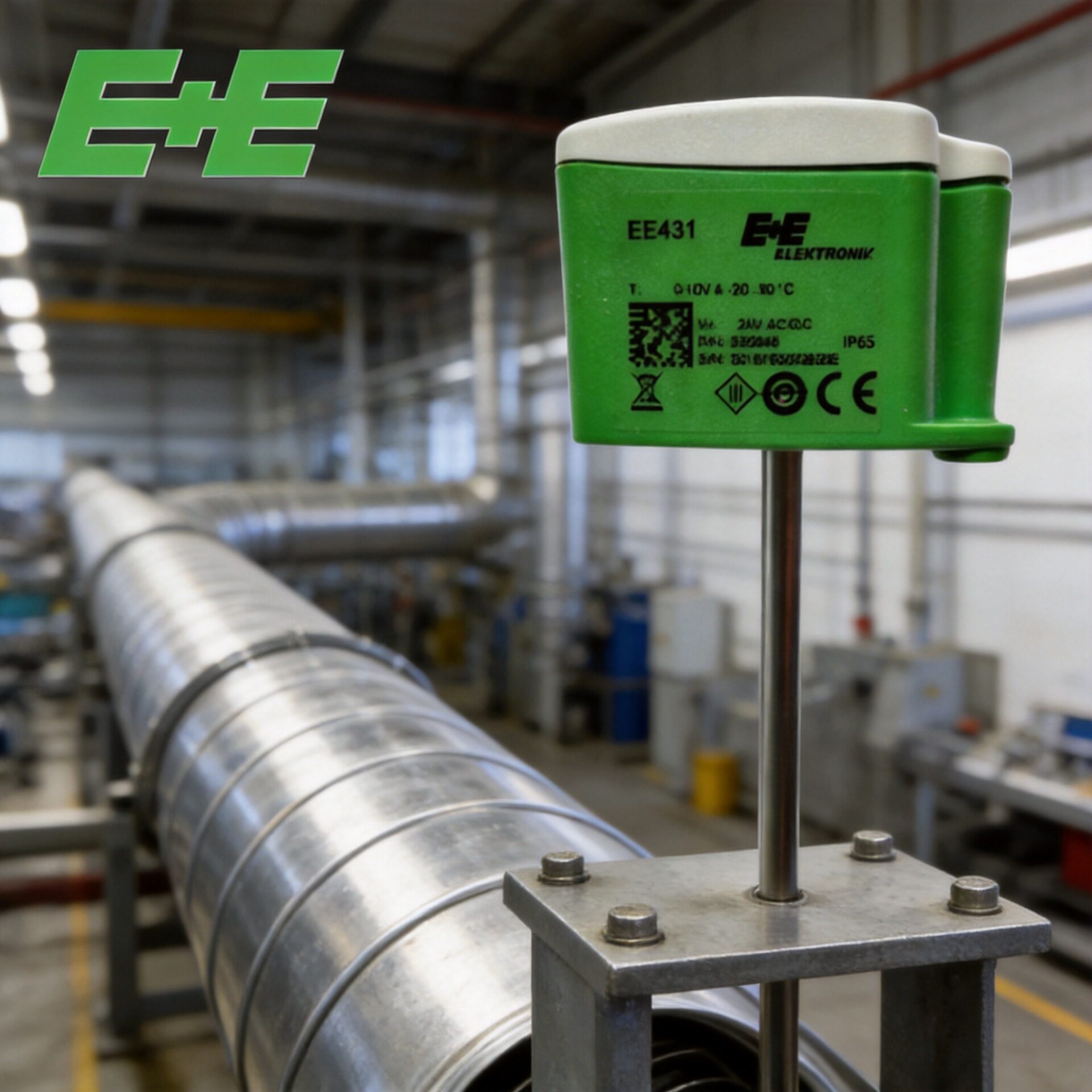 E+E益加义感应风管水管温度4-20MA数显传感变送器EE431-M3A6L150