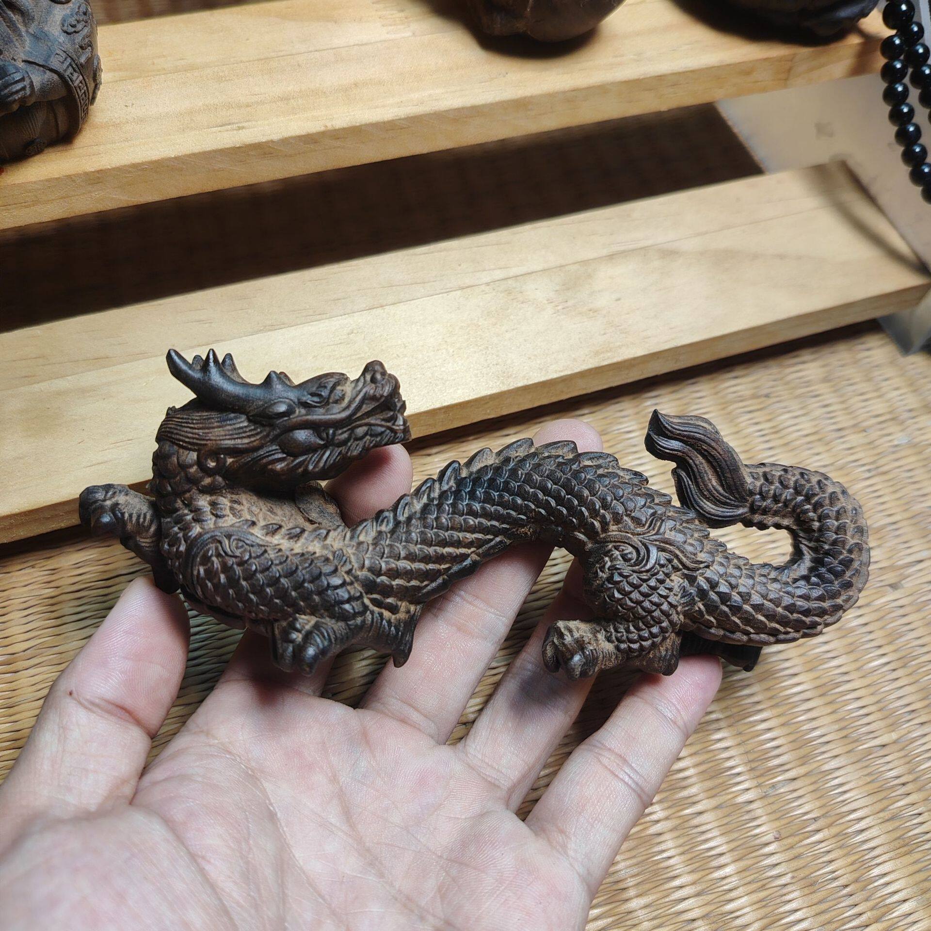 印尼达拉干龙行天下摆件长度16cm木质工艺品辰龙年限定款瑞兽神龙