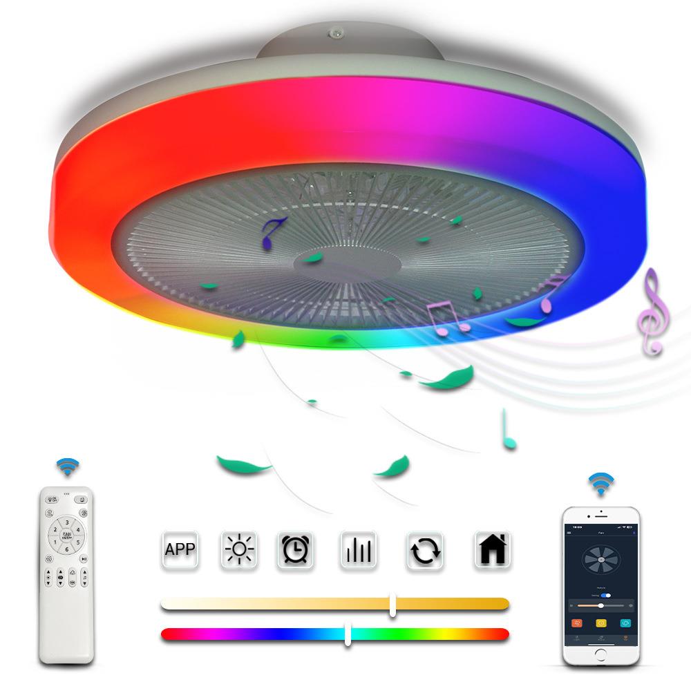17.7英寸吸顶灯APP控制的变色LED风扇灯卧室客无极调光家用可调光