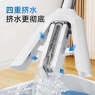 五月花海绵拖把38cm共2棉头对折式胶棉拖把免手洗家用懒人海棉拖